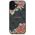 Калъф за iPhone 16 - Guess Hardcase 4G Flower Print Flower Print MagSafe (GUHMP16SP4ROPEMCK) - Черен