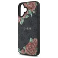 Калъф за iPhone 16 - Guess Hardcase 4G Flower Print Flower Print MagSafe (GUHMP16SP4ROPEMCK) - Черен