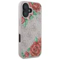 Калъф за iPhone 16 - Guess Hardcase 4G Flower Print Flower Print MagSafe (GUHMP16SP4ROPEMCP) - Pink