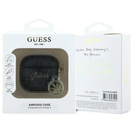Калъф за Apple AirPods 4 - Guess 4G Charm Collection (GUA4G4GSMW) - кафяв