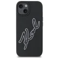 Калъф за iPhone 15 - Karl Lagerfeld 3D Design (KLHCP15S3DR3KSDLK) - Гумен подпис
