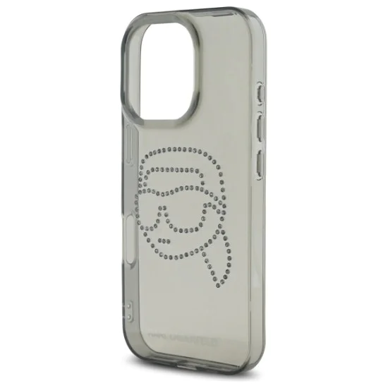 Калъф за iPhone 16 Pro Max - Karl Lagerfeld IML Rhinestones (KLHCP16XHKKHDCELK) - Karl Head