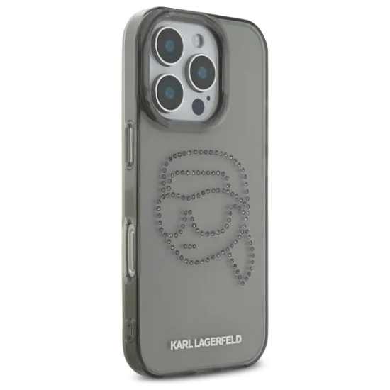 Калъф за iPhone 16 Pro Max - Karl Lagerfeld IML Rhinestones (KLHCP16XHKKHDCELK) - Karl Head