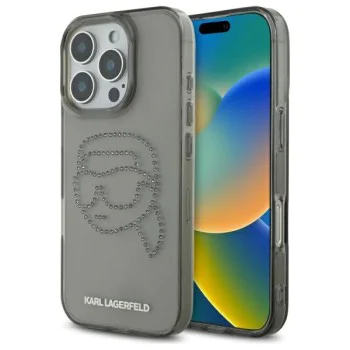 Калъф за iPhone 16 Pro Max - Karl Lagerfeld IML Rhinestones (KLHCP16XHKKHDCELK) - Karl Head