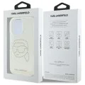 Калъф за iPhone 16 Pro Max - Karl Lagerfeld IML Rhinestones (KLHCP16XHKKHDCELT) - Transparent Karl Head