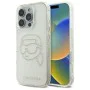 Калъф за iPhone 16 Pro Max - Karl Lagerfeld IML Rhinestones (KLHCP16XHKKHDCELT) - Transparent Karl Head