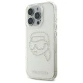 Калъф за iPhone 16 Pro Max - Karl Lagerfeld IML Rhinestones (KLHCP16XHKKHDCELT) - Transparent Karl Head