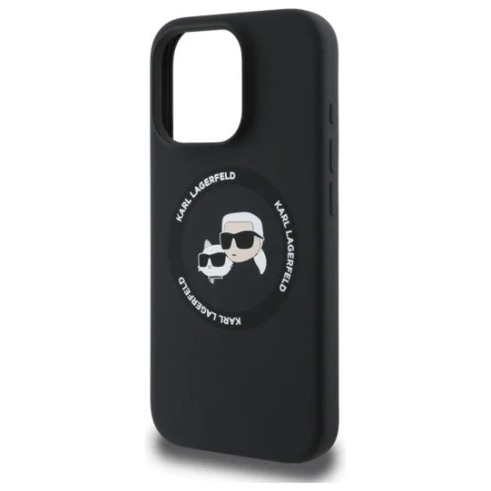 Калъф за iPhone 16 Pro Max - Karl - Lagerfeld Silicone MagSafe (KLHMP16XSKCHTCK) - Karl&Choupette Head - Черен