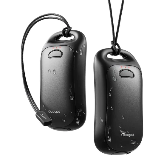 Нагреватели за ръце, Type-C, IP45, магнитни, с каишка, 2x 3000mAh - Ocoopa (UT3061-BK) - черни