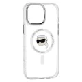 Калъф за iPhone 16 Pro - Karl Lagerfeld IML MagSafe (KLHMP16LHLHLSKIH) - White Karl`s Head