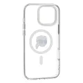 Калъф за iPhone 16 Pro - Karl Lagerfeld IML MagSafe (KLHMP16LHLHLSKIH) - White Karl`s Head