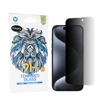 Протектор за iPhone 15 Pro - Lito 2.5D Classic Glass - Privacy