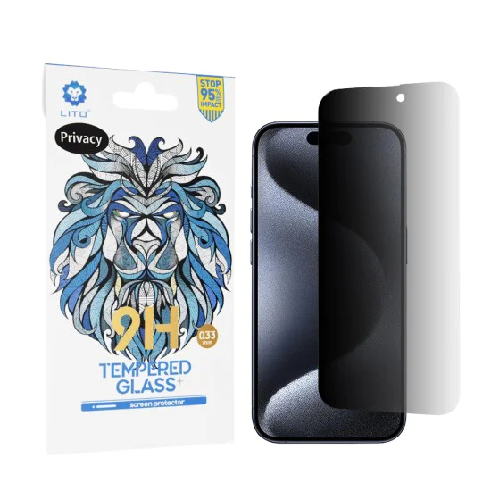 Протектор за iPhone 15 Pro - Lito 2.5D Classic Glass - Privacy
