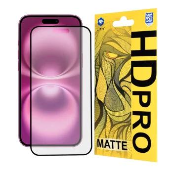 Протектор за iPhone 16 Plus - Lito HD Pro Matte - Черен