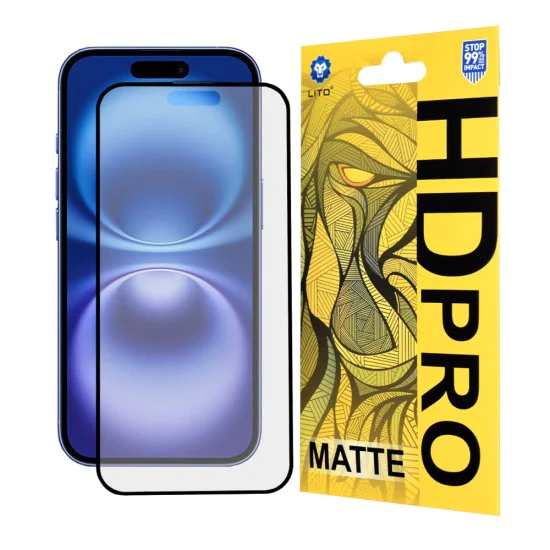 Протектор за iPhone 16 - Lito HD Pro Matte - черен