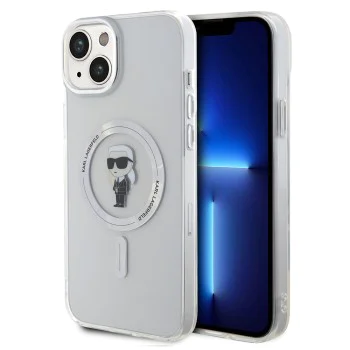 Калъф за iPhone 15 Plus - Karl Lagerfeld IML MagSafe (KLHMP15MHFCKKNOT) - Прозрачен Иконик