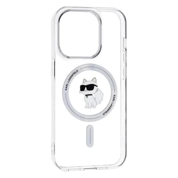 Калъф за iPhone 14 Pro Max - Karl Lagerfeld IML MagSafe (KLHMPMP14XHFHFCCNOT) - Transparent Choupette