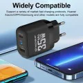 Зарядно Priza GaN, USB, Type-C, 35W - (CHPD174) - Черно