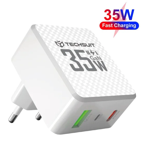 Зарядно устройство Priza GaN, USB, Type-C, 35W - (CHPD173) - Бяло