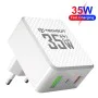 Зарядно устройство Priza GaN, USB, Type-C, 35W - (CHPD173) - Бяло