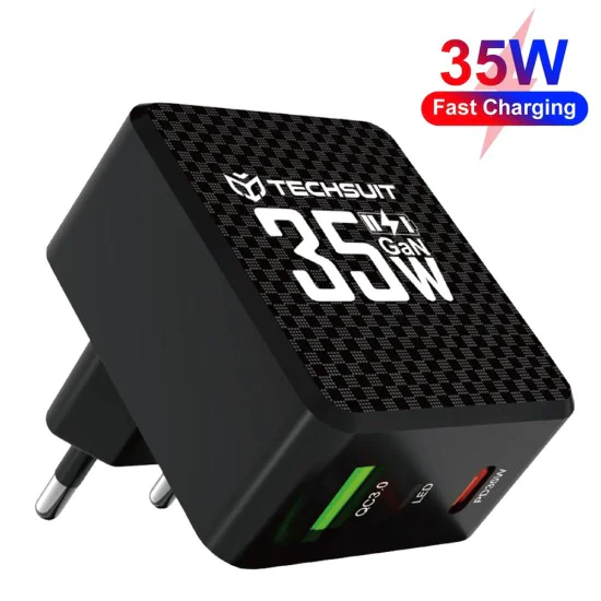 Зарядно устройство Priza GaN, USB, Type-C, 35W - (CHPD173) - Черно