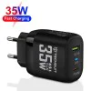Зарядно Priza GaN, USB, Type-C, 35W - (CHPD174) - Черно