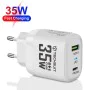 Зарядно устройство Priza GaN, USB, Type-C, 35W - (CHPD174) - Бяло