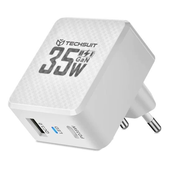 Зарядно устройство Priza GaN, USB, Type-C, 35W - (CHPD173) - Бяло