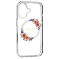 Калъф за iPhone 16 Plus - Guess IML Flowers Wreath MagSafe (GUHMP16MHFHFWWFFCT) - Прозрачен