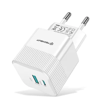 Зарядно Priza GaN, USB, Type-C, 25W - (CHPD216) - Бяло