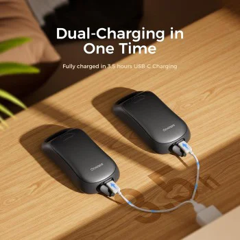 Нагреватели за ръце, Type-C, IP45, магнитни, с каишка, 2x 3000mAh - Ocoopa (UT3061-BK) - черни