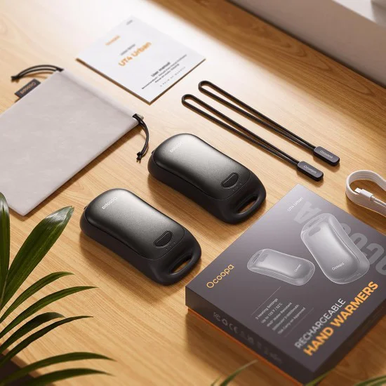Нагреватели за ръце, Type-C, IP45, магнитни, с каишка, 2x 3000mAh - Ocoopa (UT3061-BK) - черни