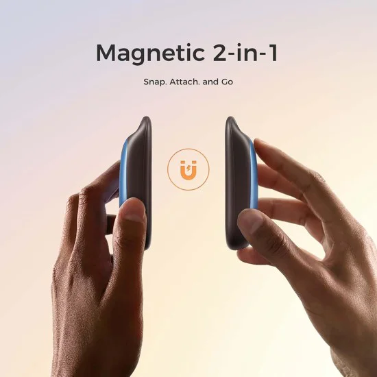 Нагреватели за ръце, Type-C, IP45, магнитни, с каишка, 2x 3000mAh - Ocoopa (UT3061-LIGHT) - светло син