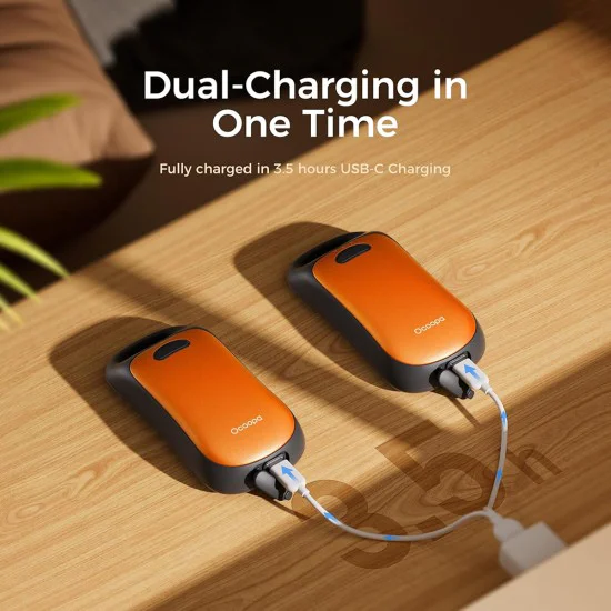 Нагревател за ръце UT3061-OG – Ocoopa UT4 Urban, USB-C, IP45, регулируема топлина, магнитен, с каишка, 2x 3000mAh – оранжев