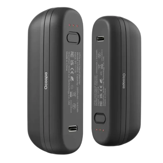 Нагревател за ръце UT2S-MINI-BK – Ocoopa UT2s Mini, Type-C, с Power Bank, Magnetic Design, MagTwins, 2x 2600mAh – Черен