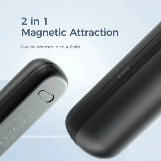 Нагревател за ръце UT2S-MINI-BK – Ocoopa UT2s Mini, Type-C, с Power Bank, Magnetic Design, MagTwins, 2x 2600mAh – Черен