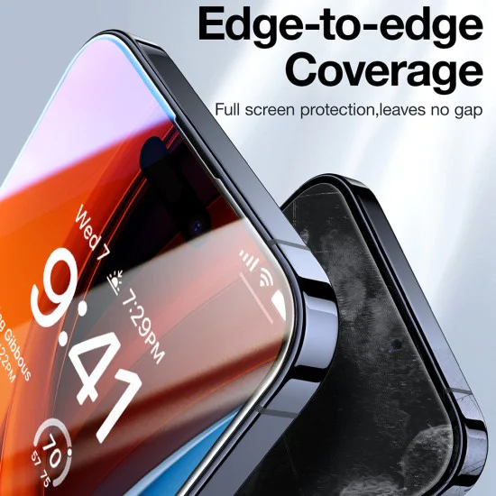 Протектор за iPhone 15 Pro - Torras GlassGo Epic Privacy - черен