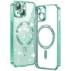 Калъф за iPhone 15 Plus - Luxury Glitter MagSafe - Светло зелен