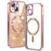 Калъф за iPhone 15 - Luxury Glitter MagSafe - Rose Gold