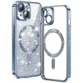 Калъф за iPhone 14 Plus - Luxury Glitter MagSafe - Light Blue