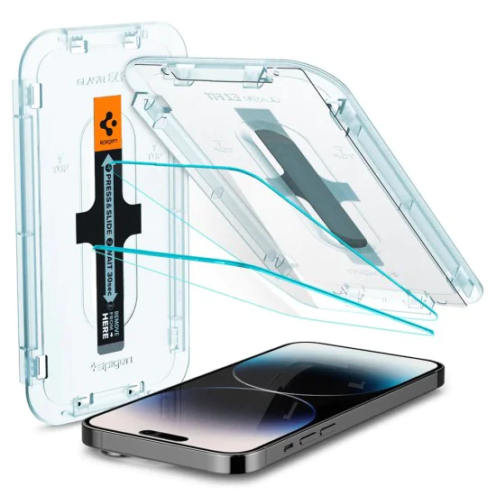 Протектор за iPhone 14 Pro (комплект 2) - Spigen Glas.tR EZ FIT - Clear