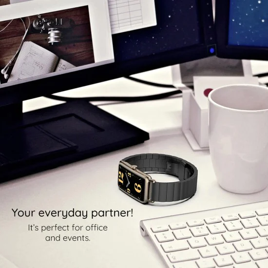 Каишка за Apple Watch 1/2/3/3/4/4/5/5/6/6/7/8/7/8/9/10/10/SE/SE 2 (38/40/41/42 mm ) - Каишка за часовник (W012) - Сребро