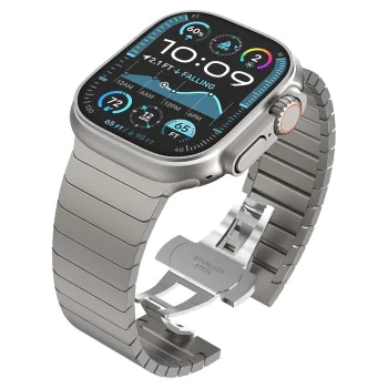 Каишка за Apple Watch 1/2/3/3/4/4/5/5/6/6/7/8/7/8/9/10/10/SE/SE 2 (38/40/41/42 mm ) - Каишка за часовник (W012) - Сребро