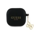 Калъф за Apple AirPods 4 - Guess Silicone W/4G Charm (GUA4LECG4K) - черен