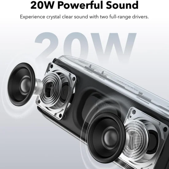 Водоустойчив преносим високоговорител IPX7, True Wireless Stereo, 20W - Anker Soundcore Select 2S (A3171011) - черен
