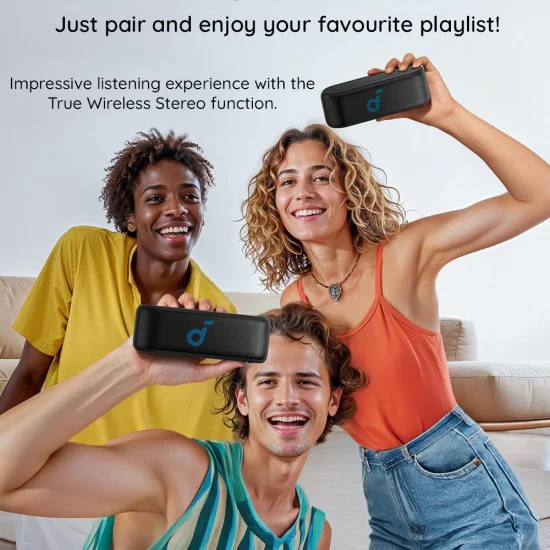 Водоустойчив преносим високоговорител IPX7, True Wireless Stereo, 20W - Anker Soundcore Select 2S (A3171011) - черен