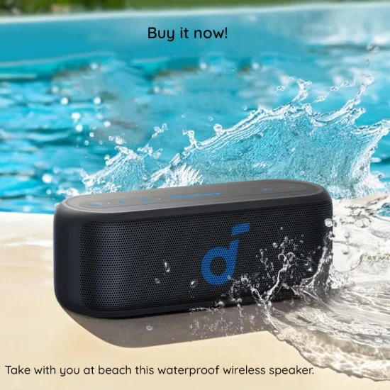 Водоустойчив преносим високоговорител IPX7, True Wireless Stereo, 20W - Anker Soundcore Select 2S (A3171011) - черен
