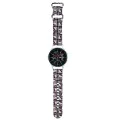 Каишка за Samsung Watch (46mm)/Watch 3, Huawei Watch GT 2/GT 3 (46mm) - Hello Kitty Strap Silicone Heads & Stripes (HKUWWLSDIESK) - Черен