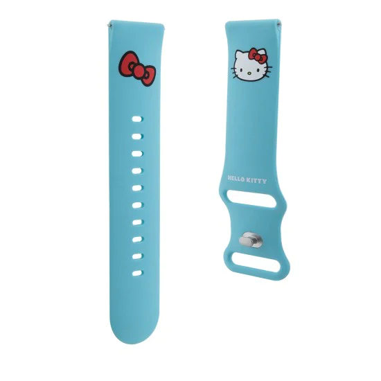 Каишка за Samsung Watch (46mm)/Watch 3, Huawei Watch GT 2/GT 3 (46mm) - Hello Kitty Strap Silicone Kitty Head (HKUWWLSCHBLB) - Син