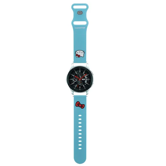 Каишка за Samsung Watch (46mm)/Watch 3, Huawei Watch GT 2/GT 3 (46mm) - Hello Kitty Strap Silicone Kitty Head (HKUWWLSCHBLB) - Син